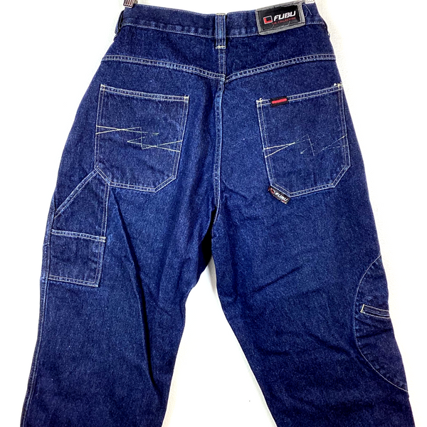 Vintage Fubu Denim Jean Size 36x34 Blue Baggy Y2K Carpenter