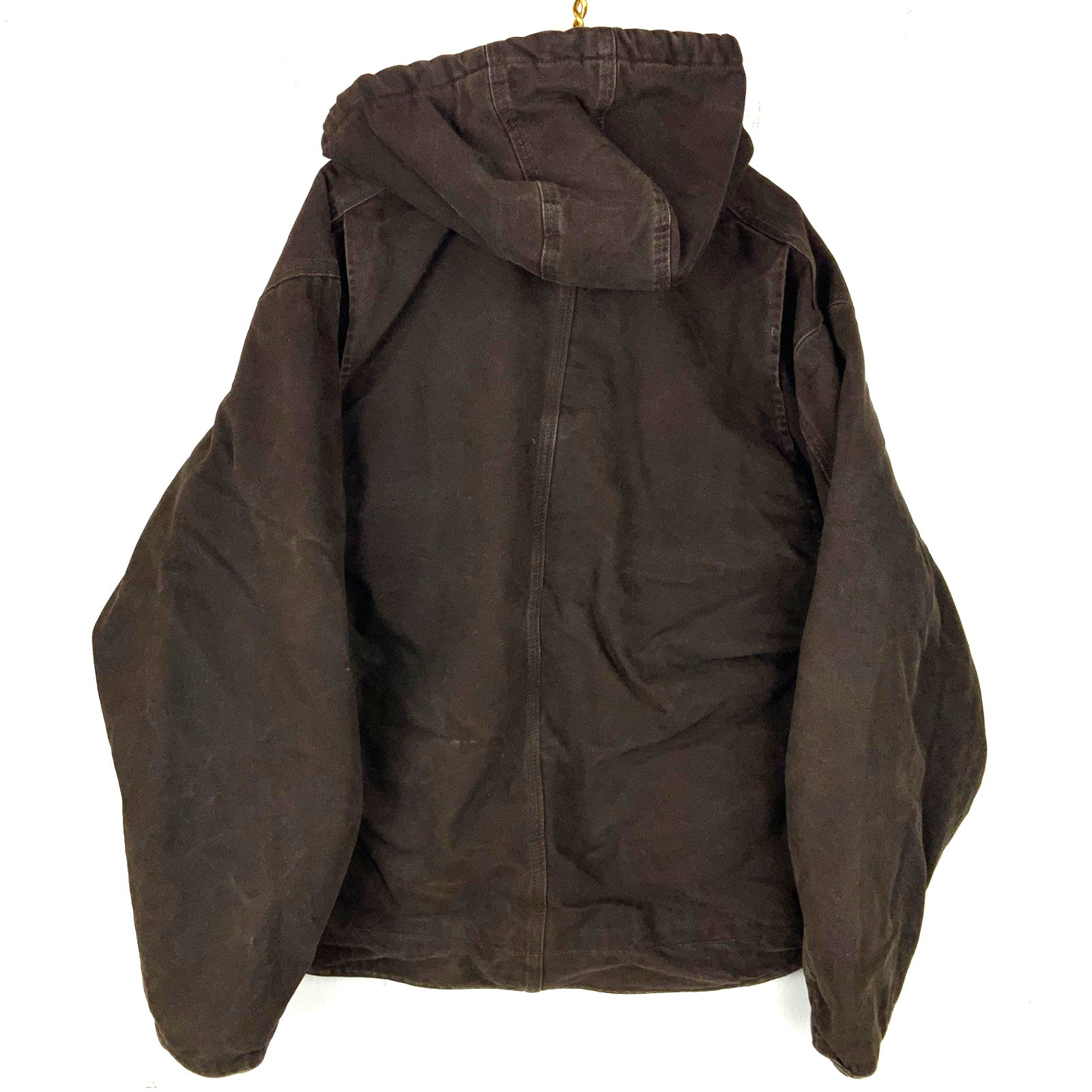 Carhartt Sierra Jacket XL Brown Full Zip Hooded Sherpa Lined Work Wear J141 Dkb