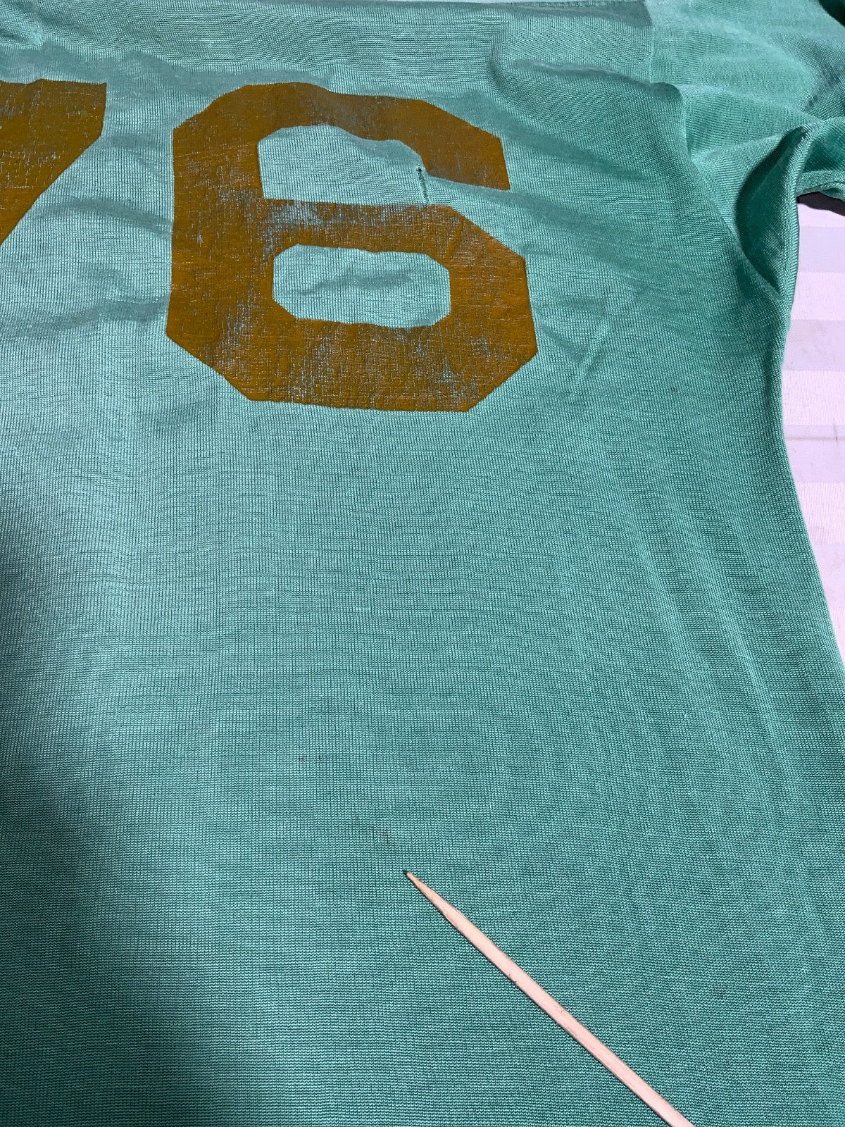 Vintage Champion Durene Jersey Large Green 3/4 Sleeve Football 1960s