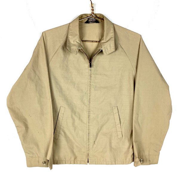 Vintage 1970s Towncraft Harrington Jacket Size Small Brown Full Zip Usa