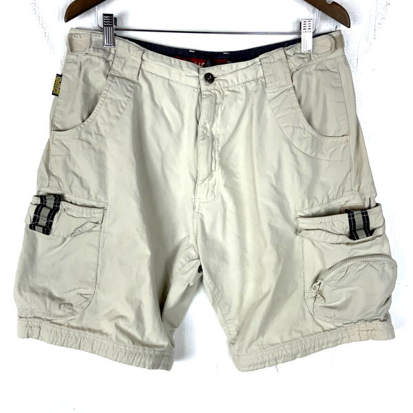 Vintage Y2K Cargo Shorts 36x30 Beige Utility Outerwear