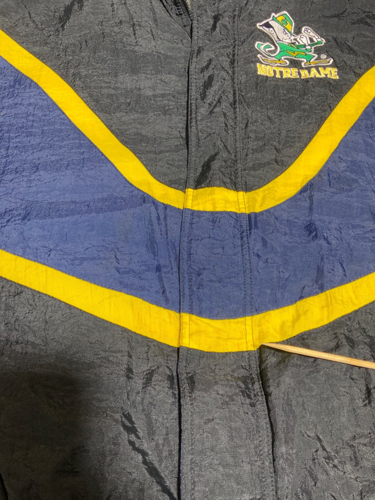 Vintage Notre Dame Apex One Jacket Large Black Hooded Full Zip Puffer Ncaa
