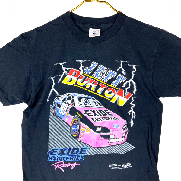 Vintage Nascar T-Shirt XL Jeff Burton 1996 Racing Double Sided Lightning 90s