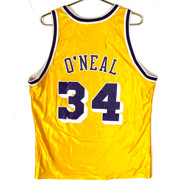 Vintage Los Angeles Lakers Jersey Size 48 Champion Shaquille O'Neal Yellow Nba