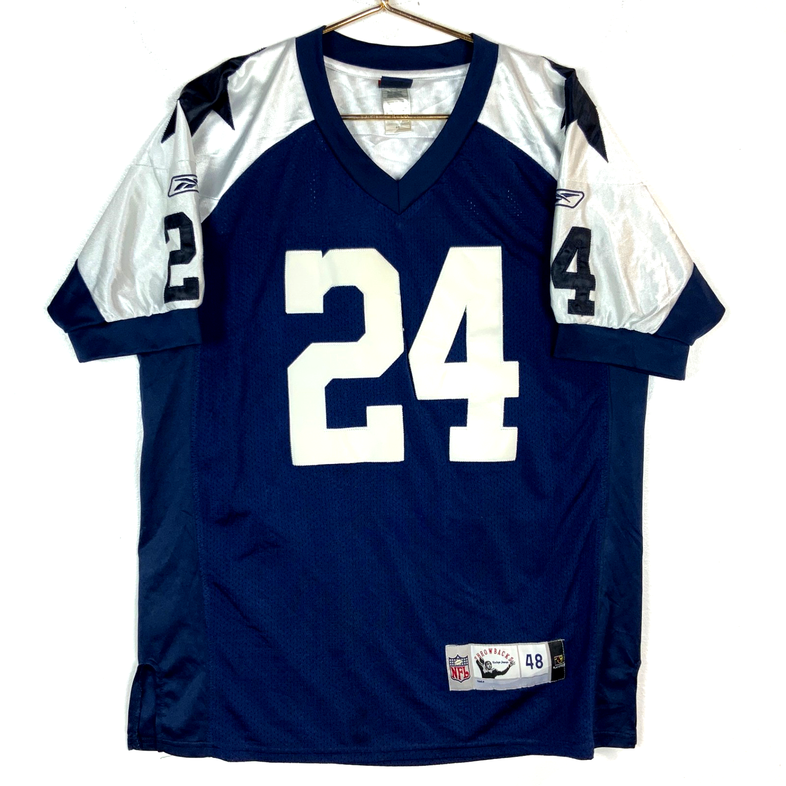 Dallas Cowboys Jersey Size 48 Reebok Marion Barber Blue Throwback Nfl