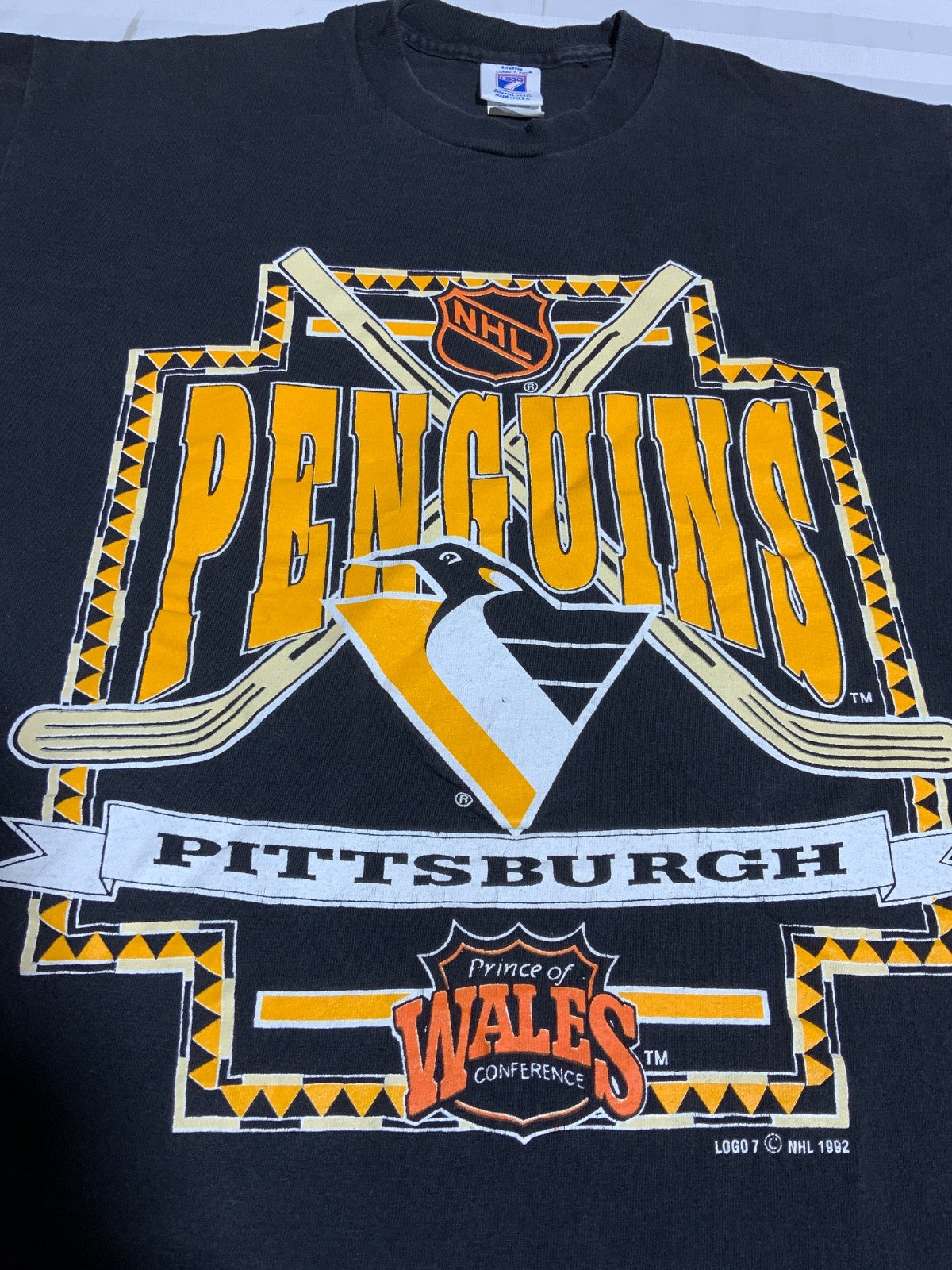 Vintage Pittsburgh Penguins Logo 7 T-Shirt Medium Single Stitch 1993 Nhl 90s