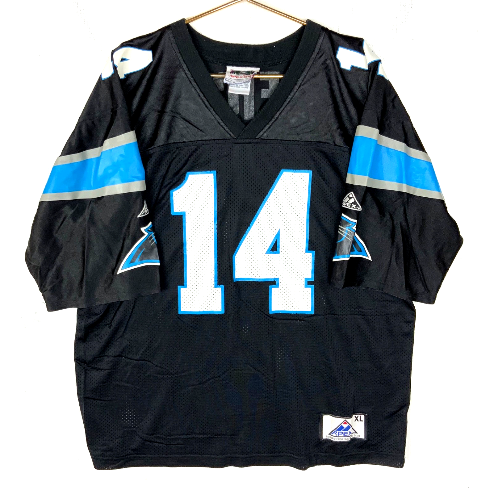Vintage Carolina Panthers Jersey XL Apex One Frank Reich Black Nfl