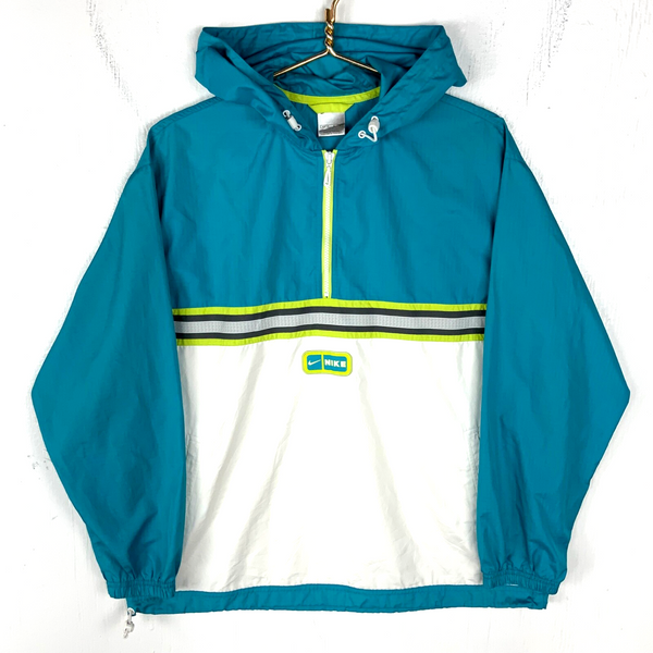 Vintage Nike Windbreaker Jacket Women's Medium Blue 1/4 Zip