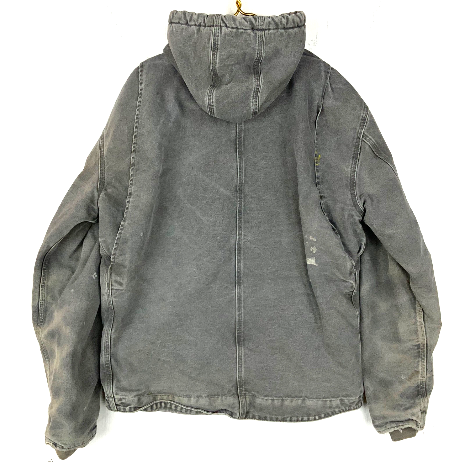 Carhartt Sierra Jacket Large Tall Gray Hooded Full Zip Sherpa Lined Work Wear