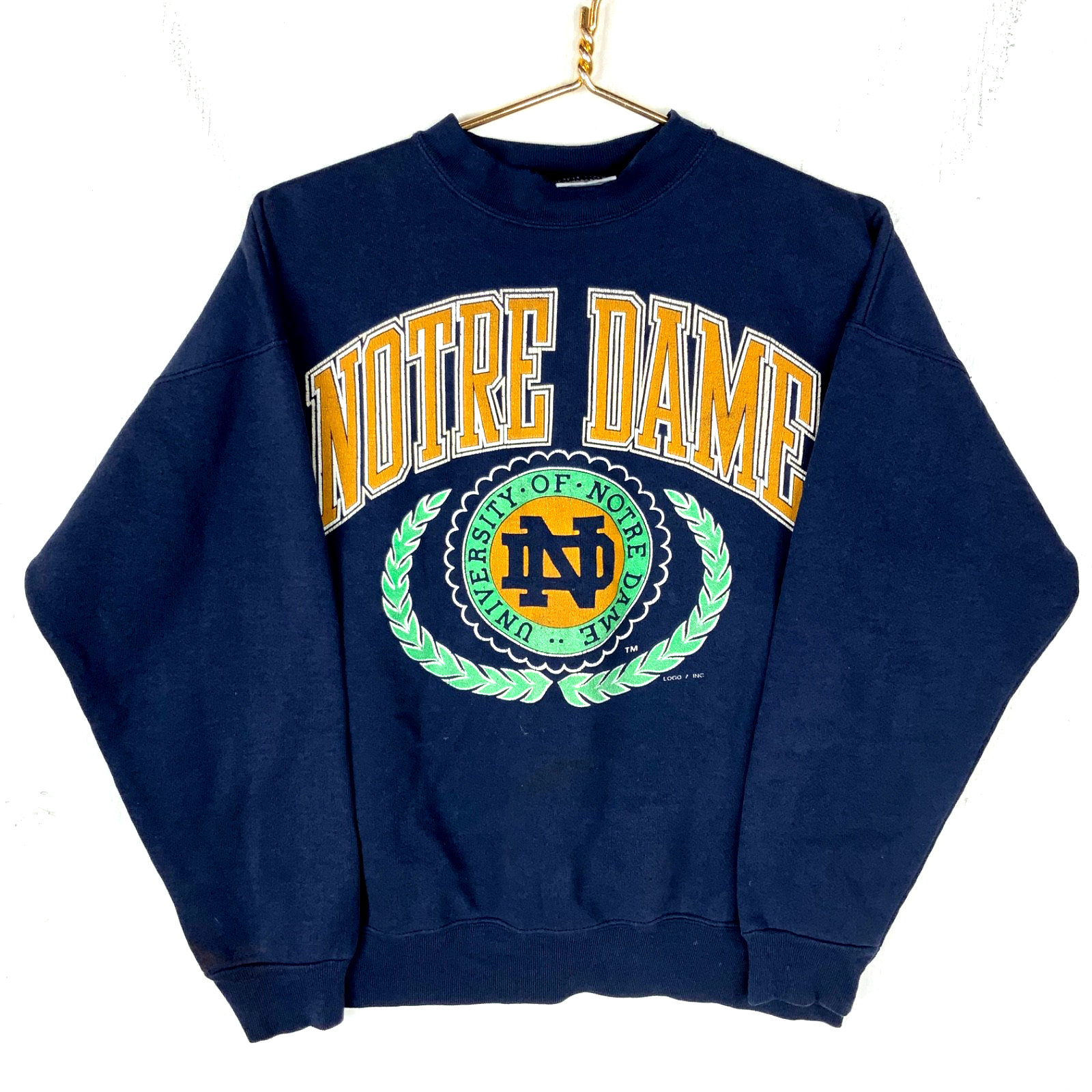 Vintage University of Notre Dame Sweatshirt Large Blue Ncaa 90s