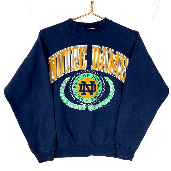 Vintage University of Notre Dame Sweatshirt Large Blue Ncaa 90s