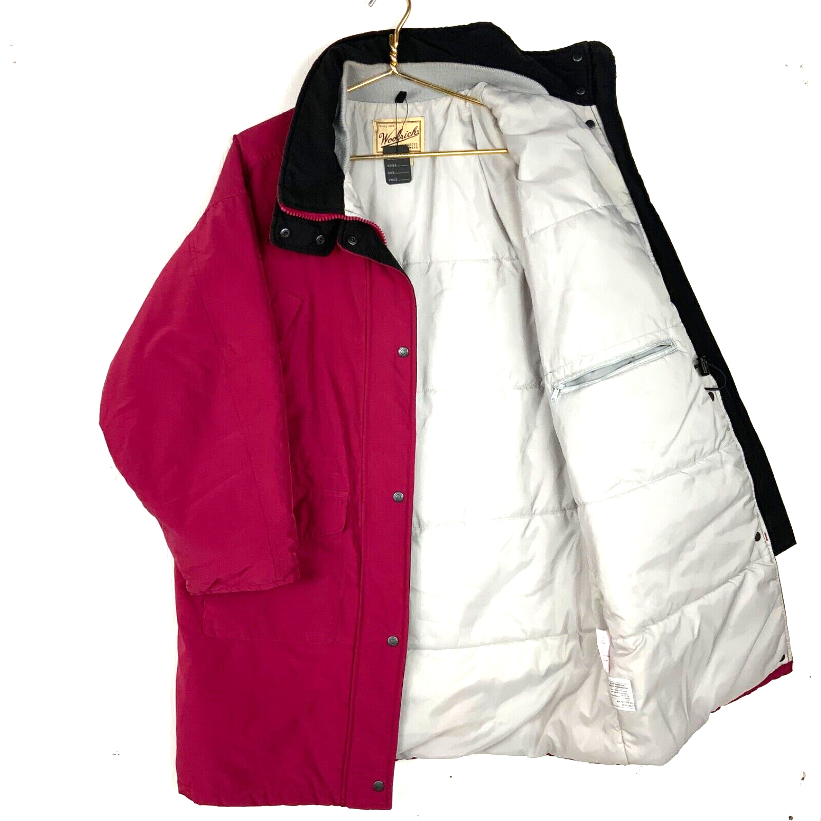 Vintage Woolrich Jacket Women's Large Pink Rugged Outwear Insulated Puffer