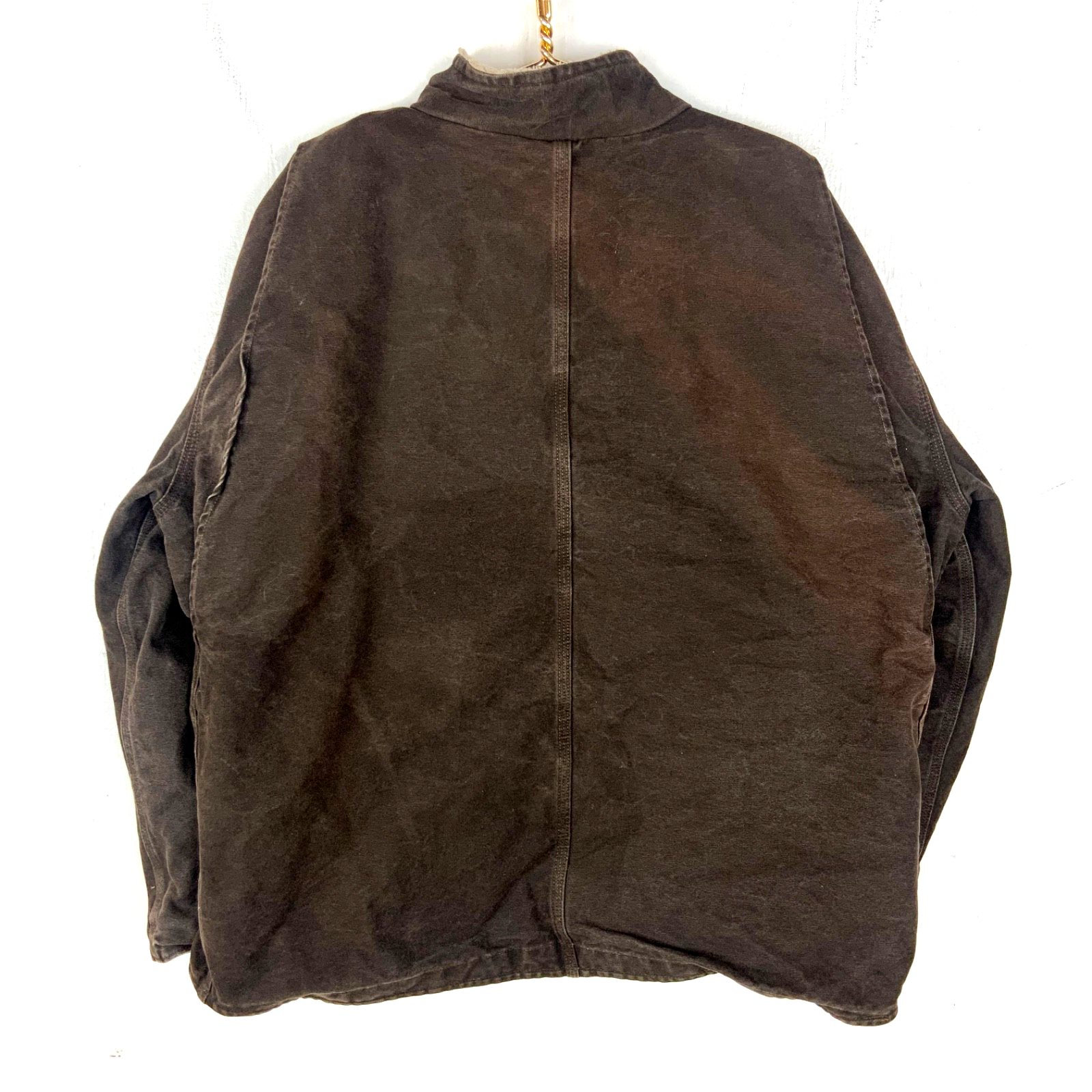 Carhartt Duck Jacket 2XL Brown Full Zip Sherpa Lined Workwear