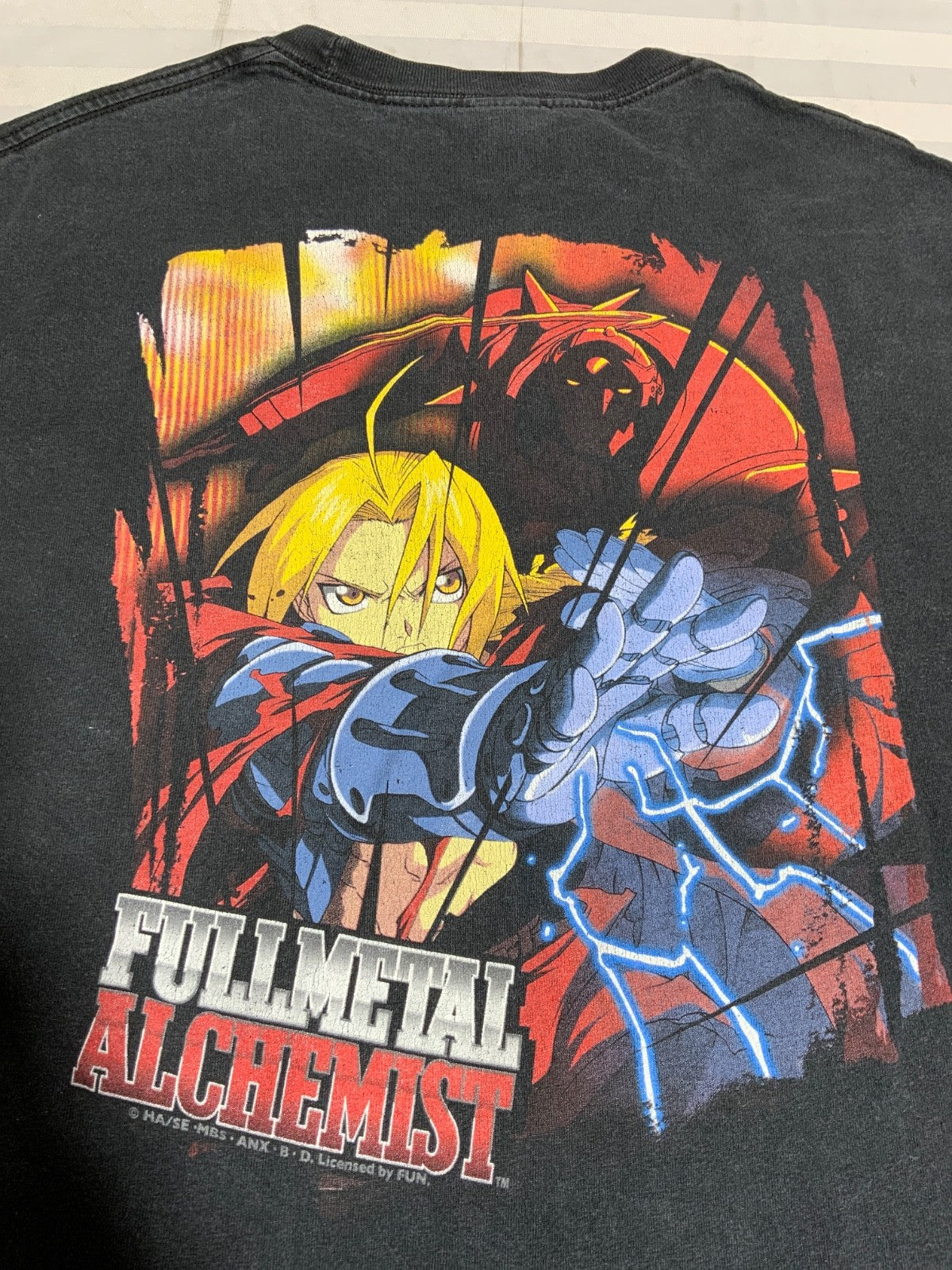Vintage Fullmetal Alchemist T-Shirt Large Black Double Sided Anime Manga