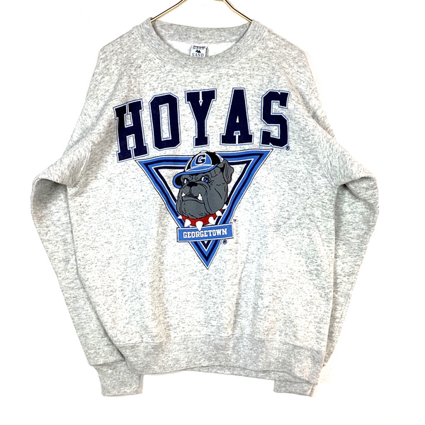 Vintage Georgetown Hoyas Sweatshirt Crewneck Size Large Gray Made In Usa Ncaa