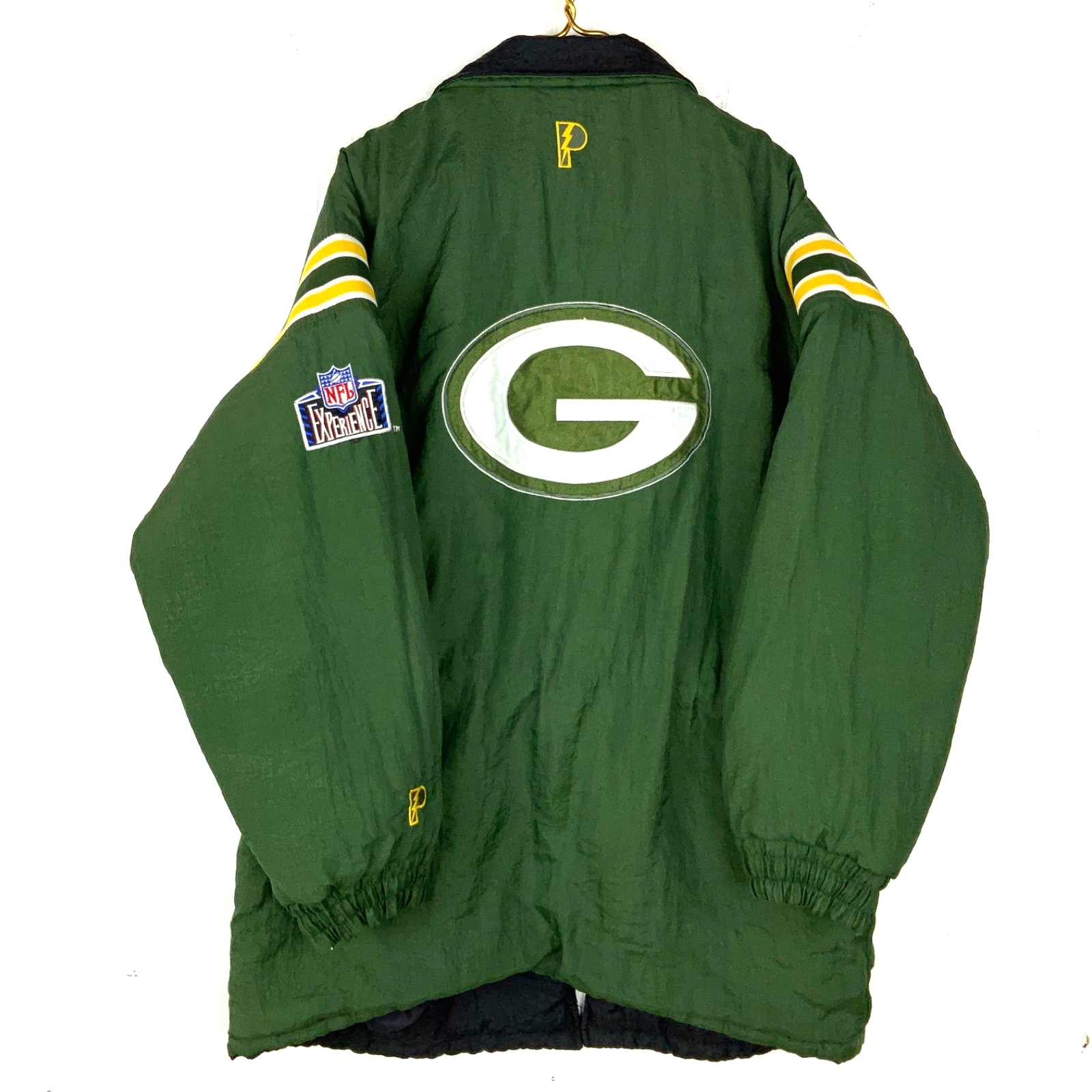Vintage Green Bay Packers Pro Player Jacket Large Reversible Puffer Full Zip Nfl