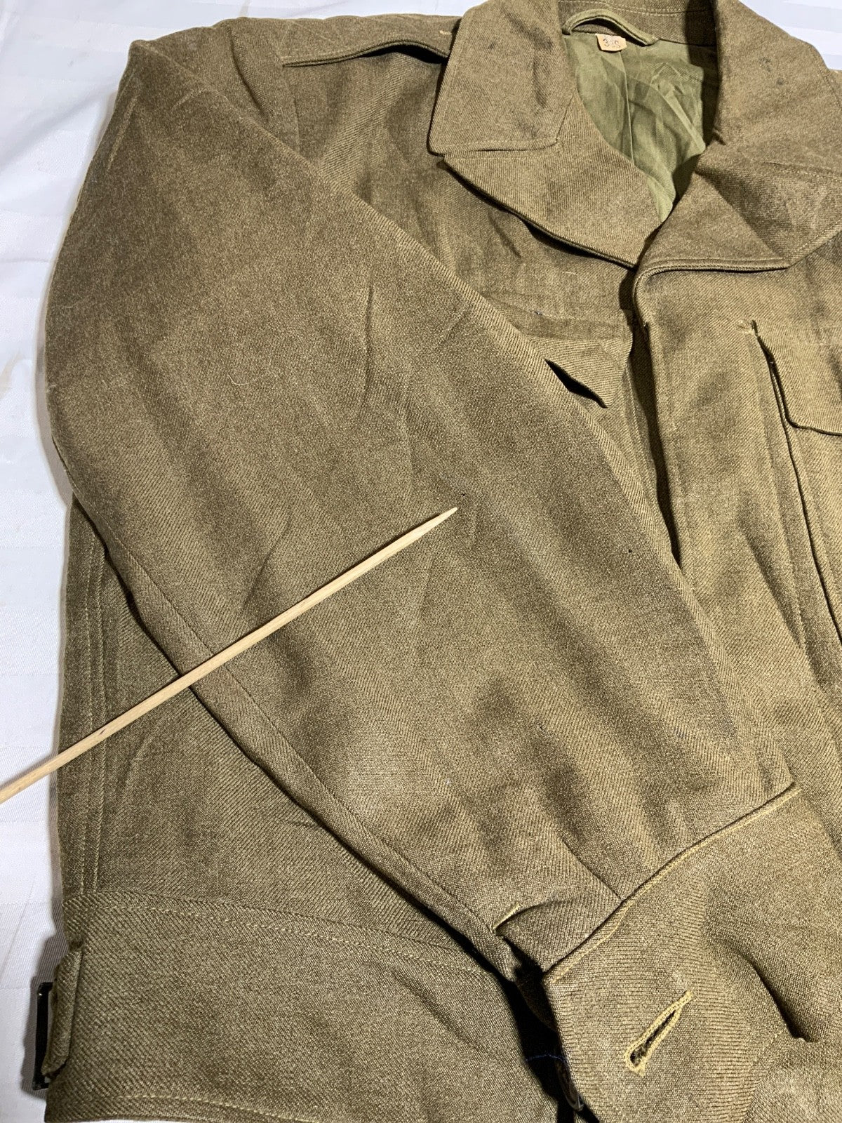 Vintage Us Army Wool Jacket Size 38s Brown Button Up Vietnam Era Ww2 1948