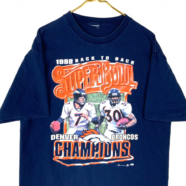 Vintage Denver Broncos T-Shirt XL Nfl Super Bowl Champs 1998 Back To Back 90s