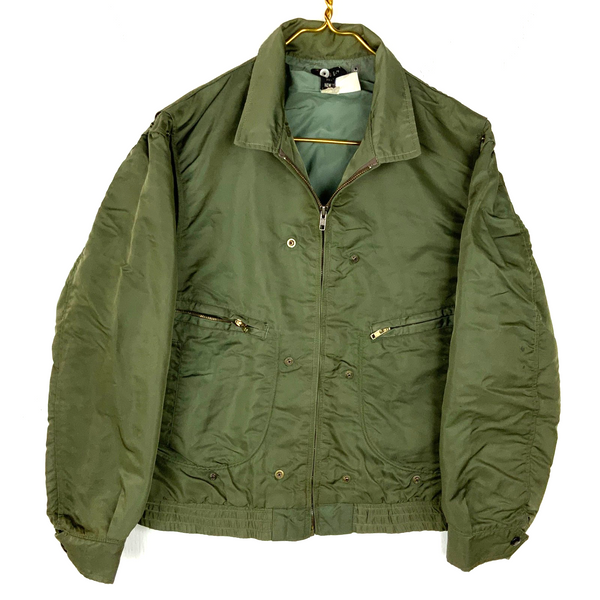 Vintage Avirex Us Army Bomber Jacket Medium Green Made Usa Full Zip 80s 90s