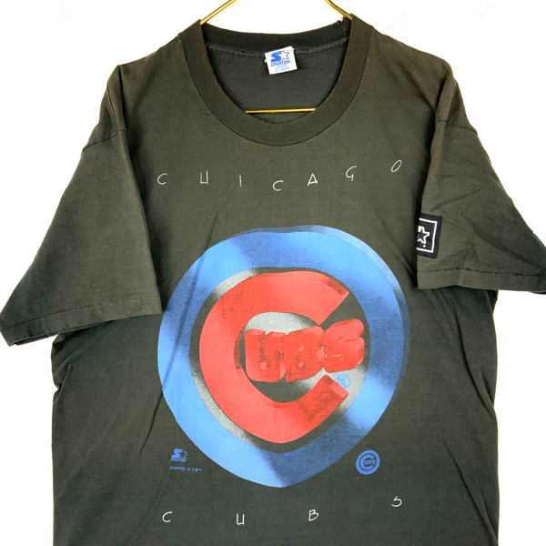 Vintage Chicago Cubs Starter T-shirt XL Black Made Usa Single Stitch Mlb 1990s
