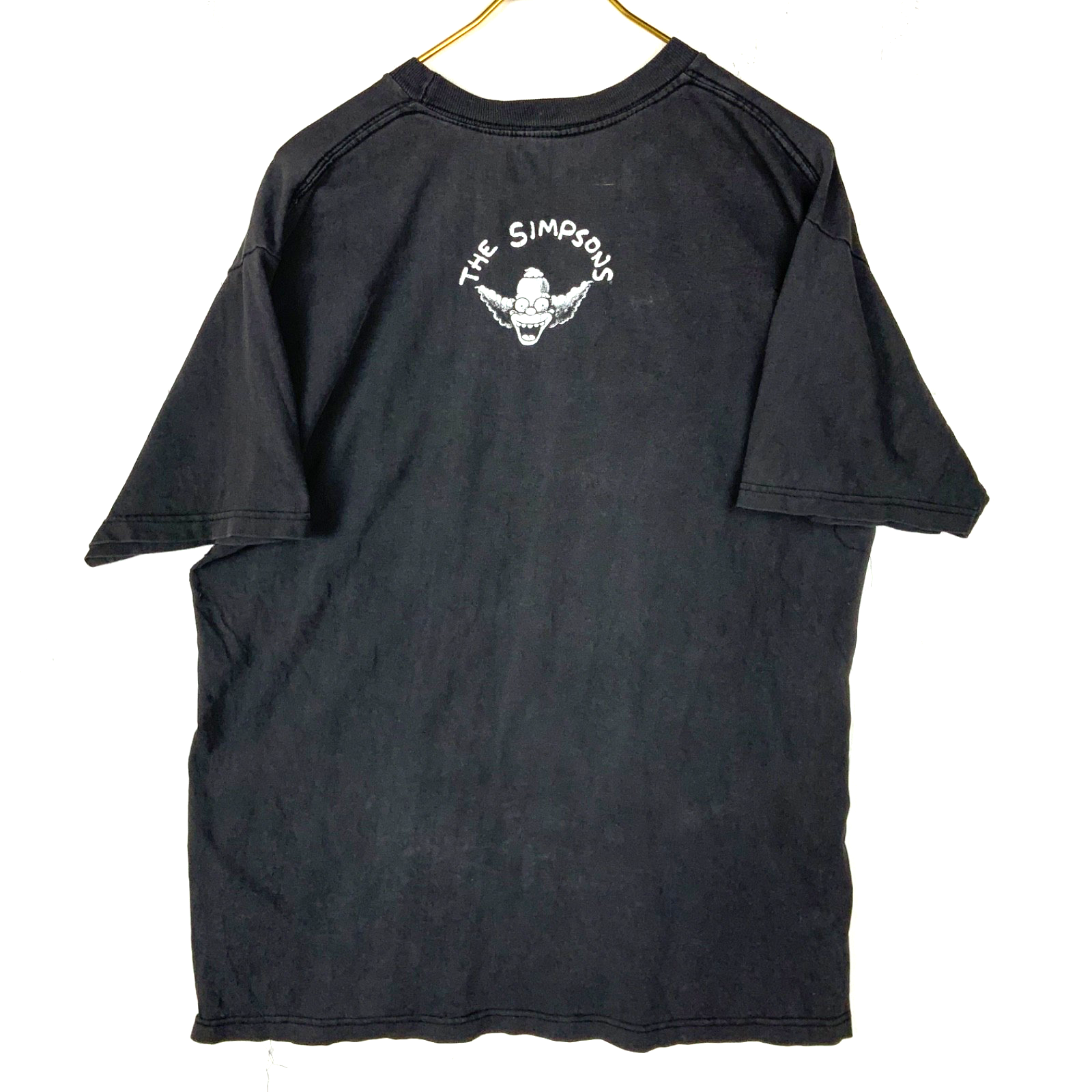 Vintage Krusty The Clown T-Shirt Large Black Usa 1994 The Simpsons Distressed