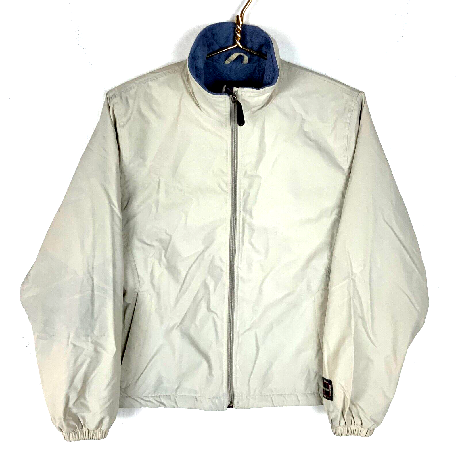Vintage Woolrich Women's Jacket Small Beige Full Zip Fleece Lined 90s