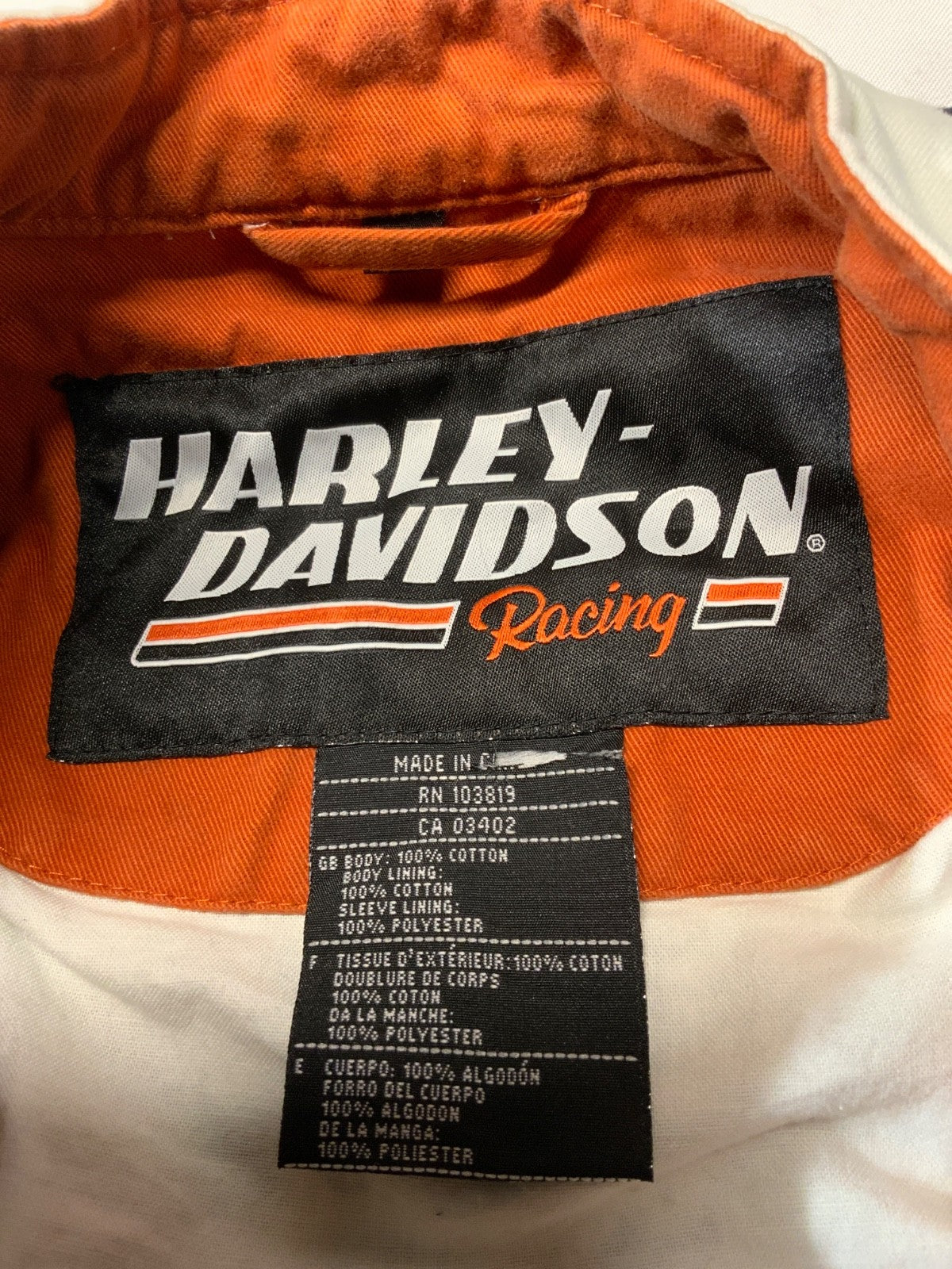 Vintage Harley Davidson Jacket Women's Large White Full Zip Screamin Eagle