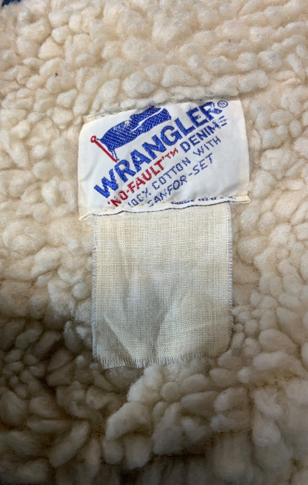 Vintage Wrangler No Fault Denim Jean Vest Small Blue Sherpa Lined 1970s Usa