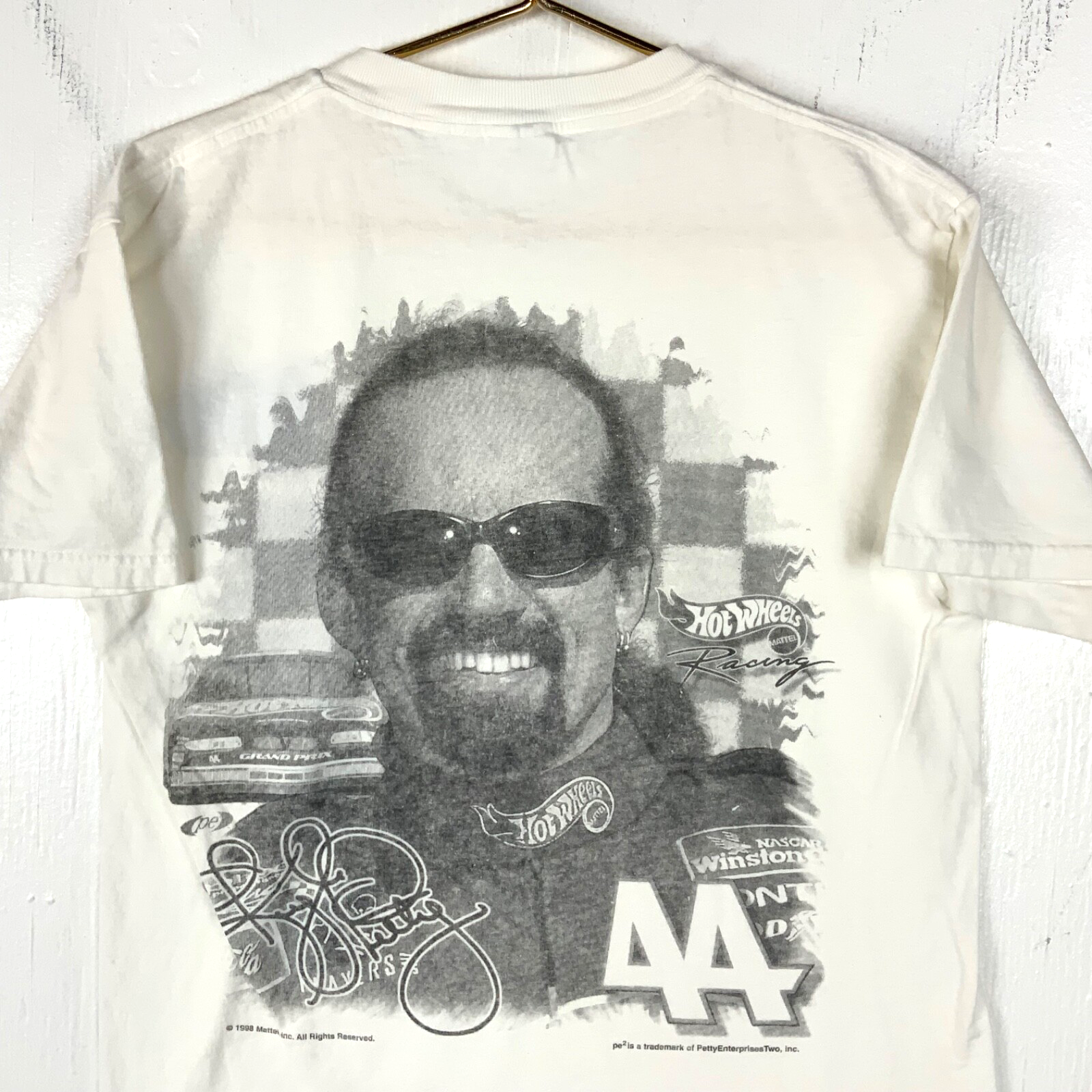 Vintage Nascar Racing Delta T-shirt Medium White Hot Wheels 1998 Kyle Petty 90s