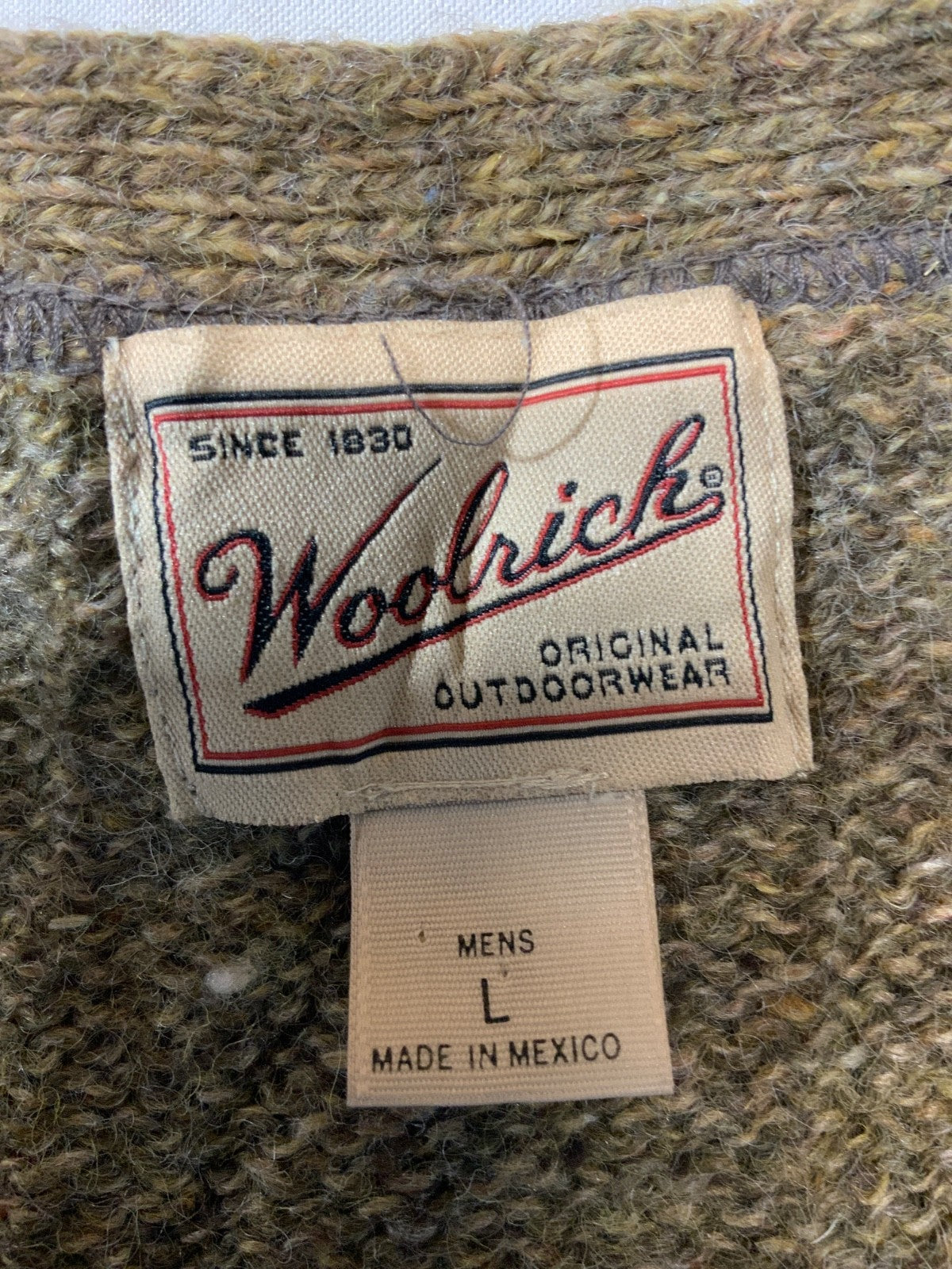 Vintage Woolrich Wool Knit Sweater Large Brown Cardigan