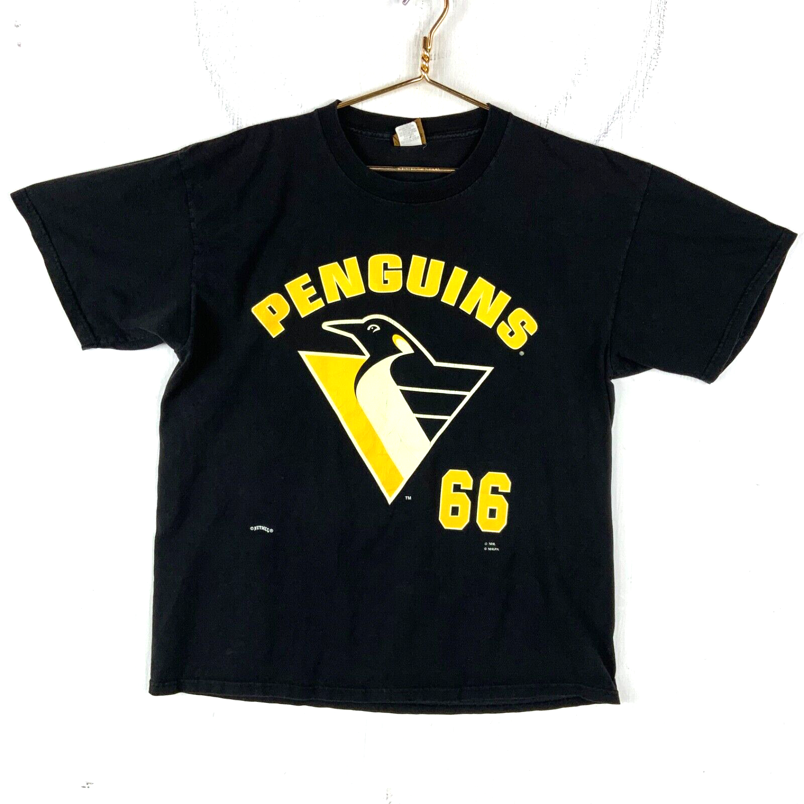 Vintage Pittsburgh Penguins Nutmeg T-shirt XL Made In Usa Nhl Mario Lemieux 90s