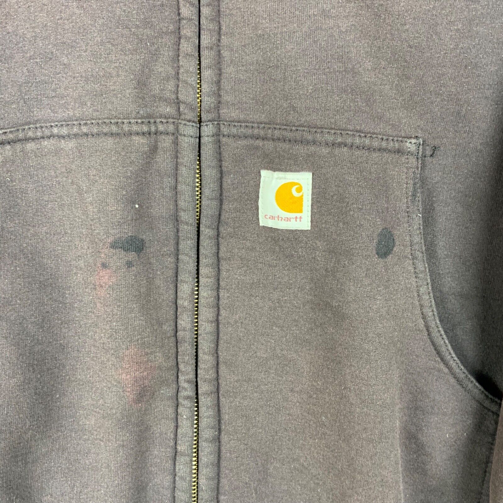 Vintage Carhartt Active Lined Sweatshirt Hoodie Jacket XL Black Zip Workwear