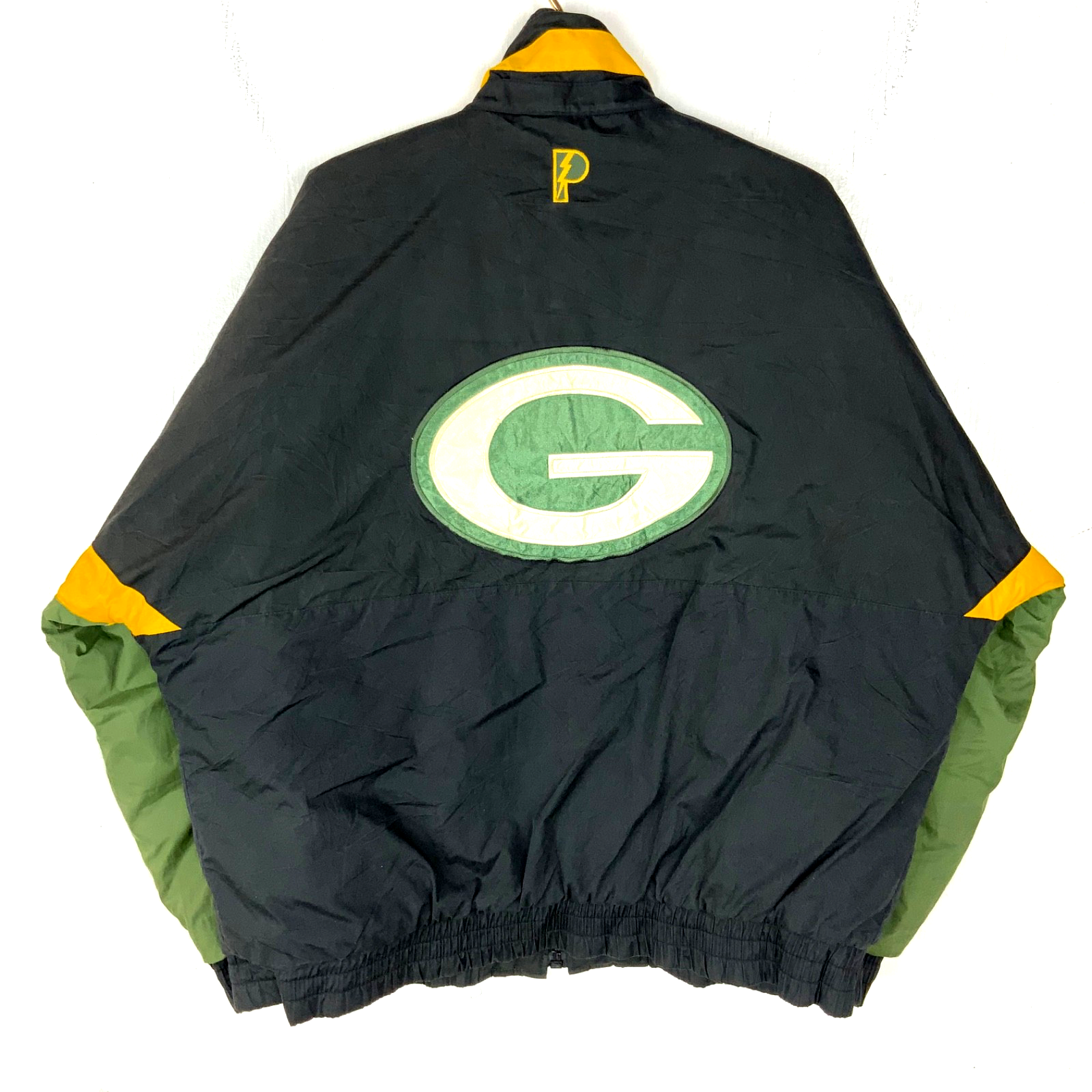 Vintage Green Bay Packers Proplayer Puffer Jacket Large Green Nfl Reversible