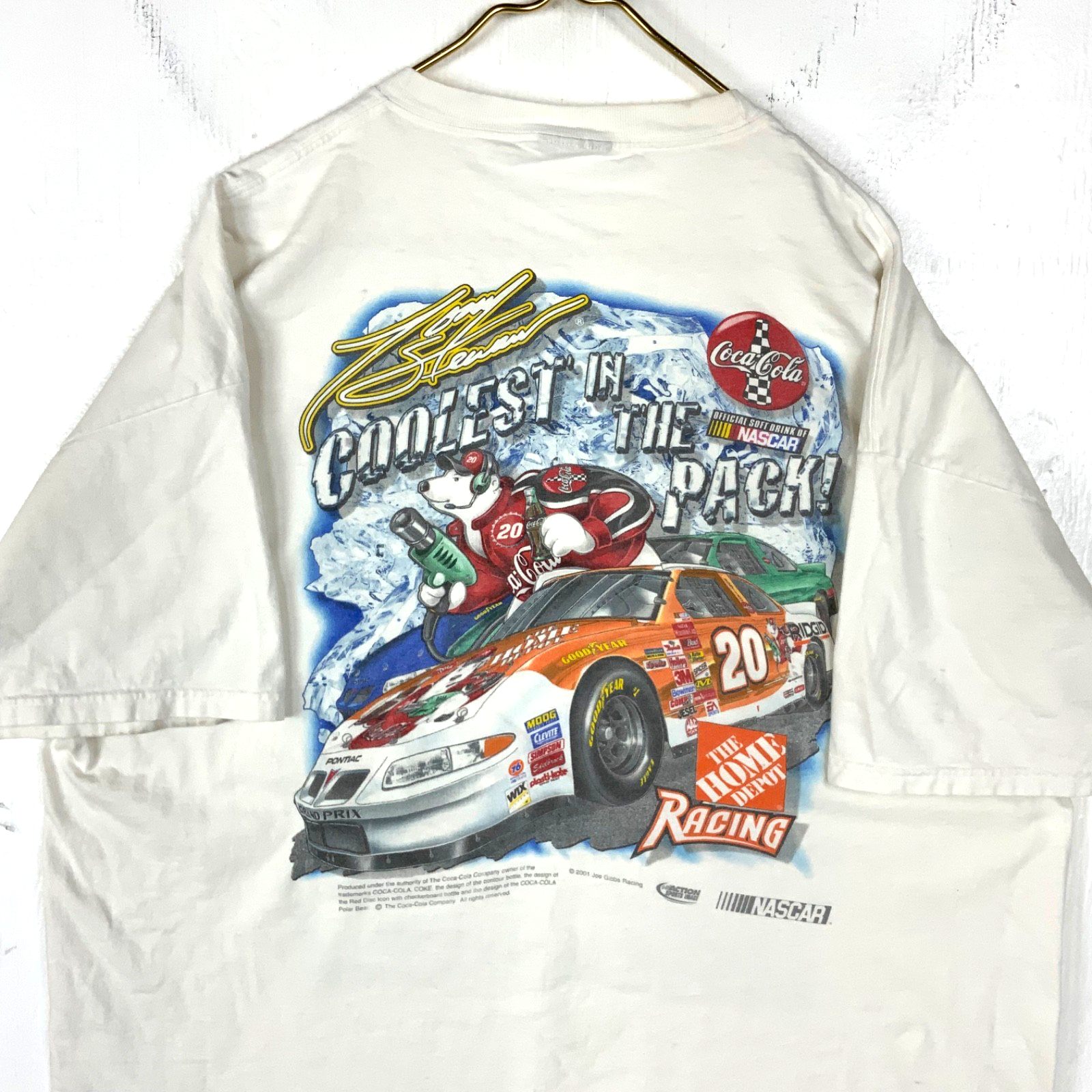Vintage Nascar Coca Cola Crew T-shirt 2XL Home Depot Racing 2001 Tony Stewart