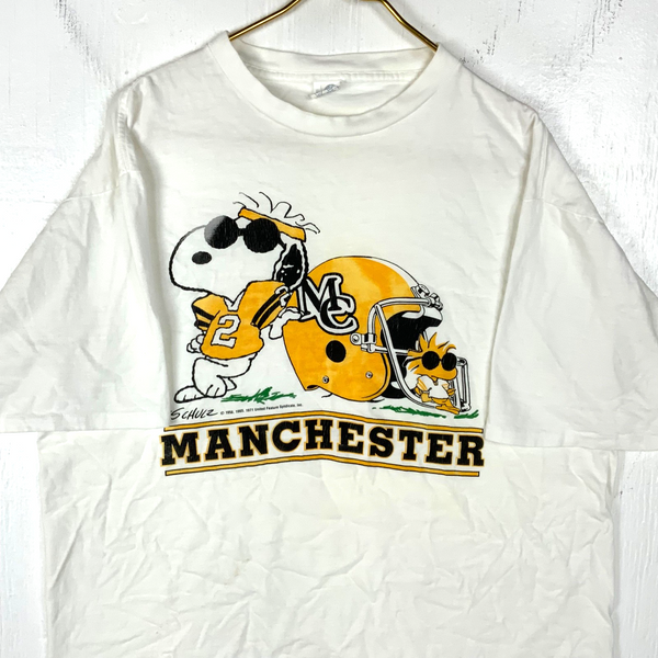 Vintage Manchester Spartans Snoopy Peanuts T-Shirt XL Made Usa Ncaa Football 90s