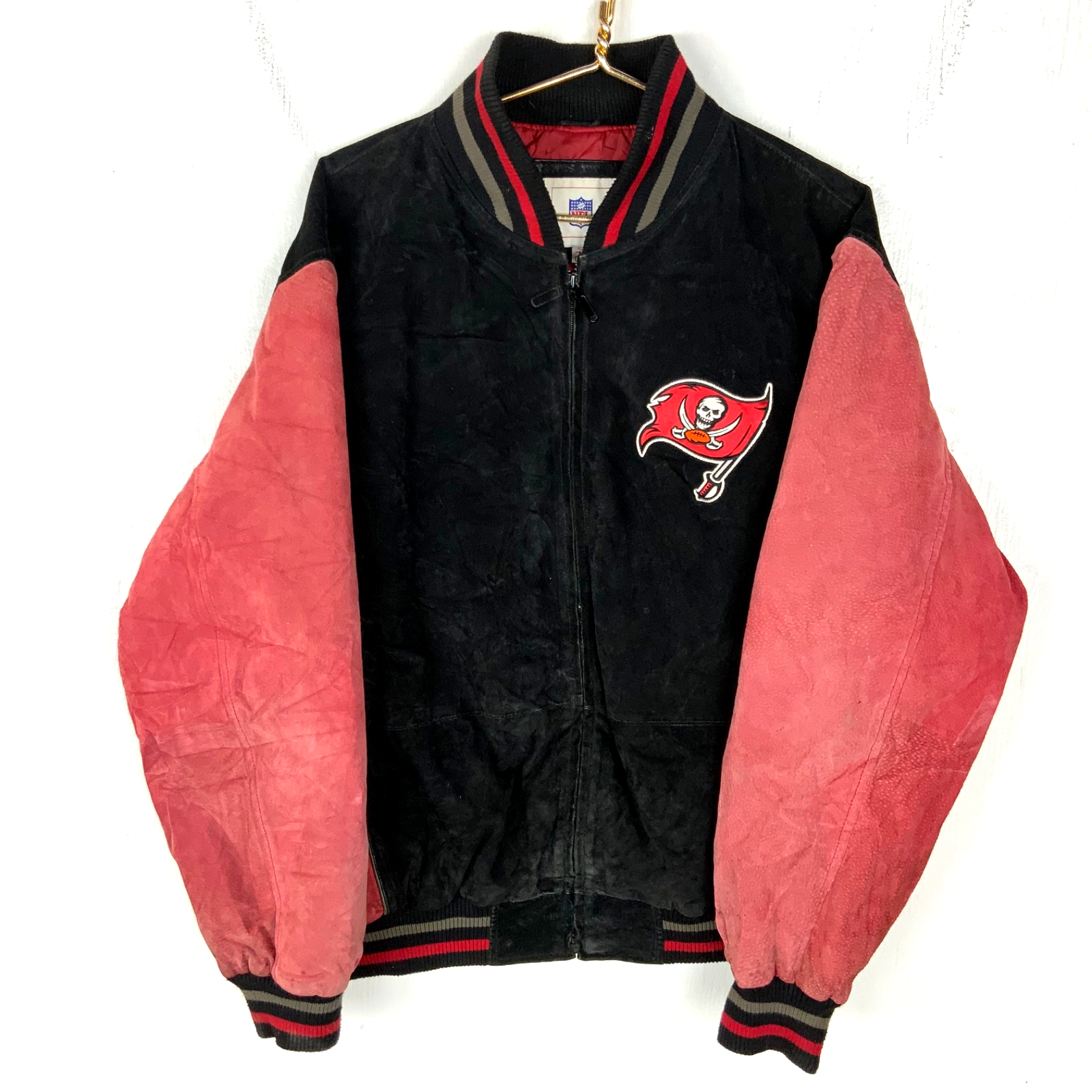 Tampa Bay Buccaneers Suede Leather Varsity Bomber Jacket XL Nfl