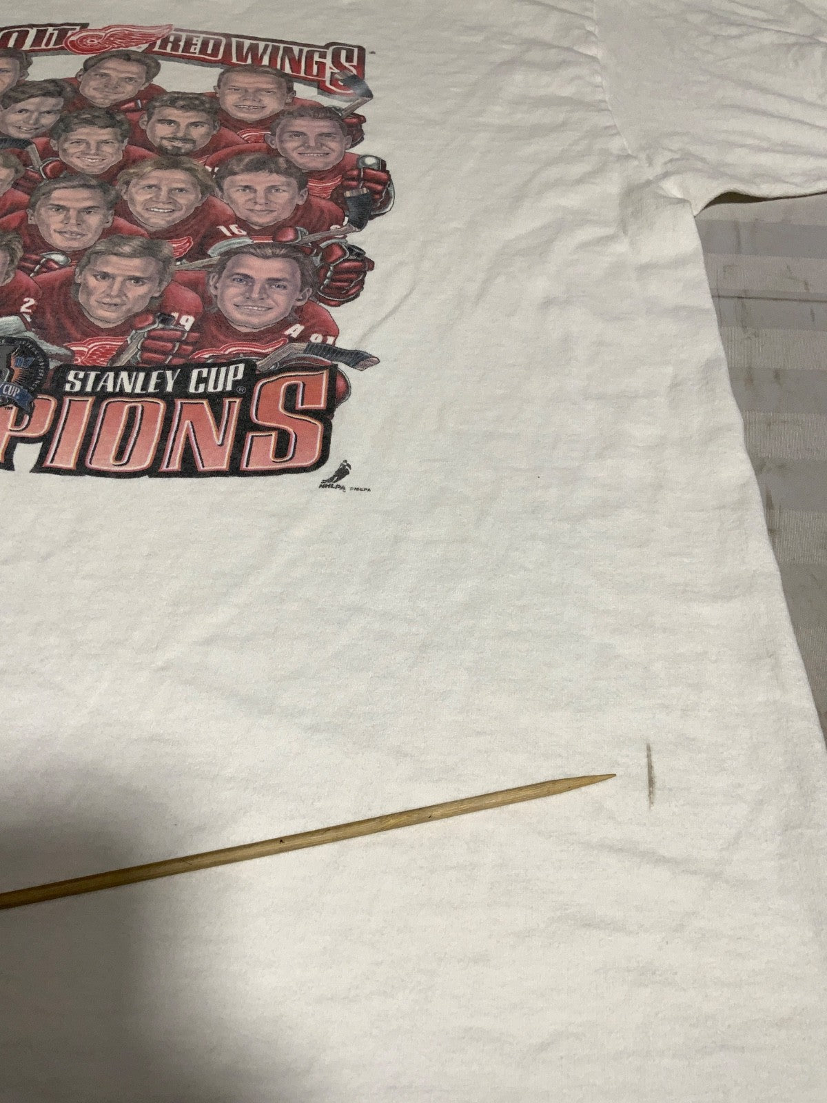 Vintage Detroit Red Wings Caricature T-Shirt 2XL Pro Player 1997 Nhl Champs 90s