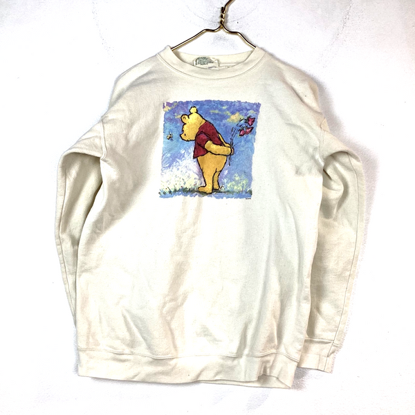 Vintage Winnie The Pooh Sweatshirt Crewneck Size Medium Ivory Made In Usa