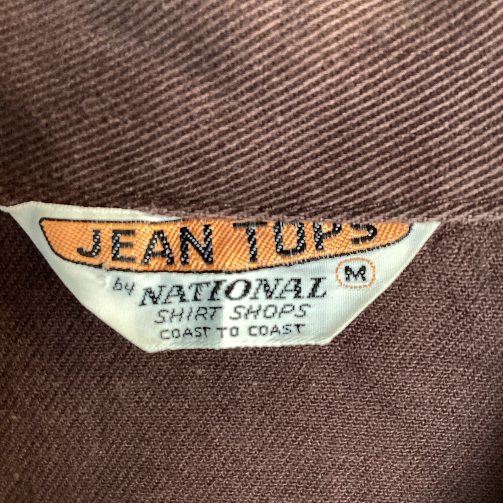 Vintage 1980s Denim Shirt Jacket Medium Brown Snap Button Ford Mustang Cobra