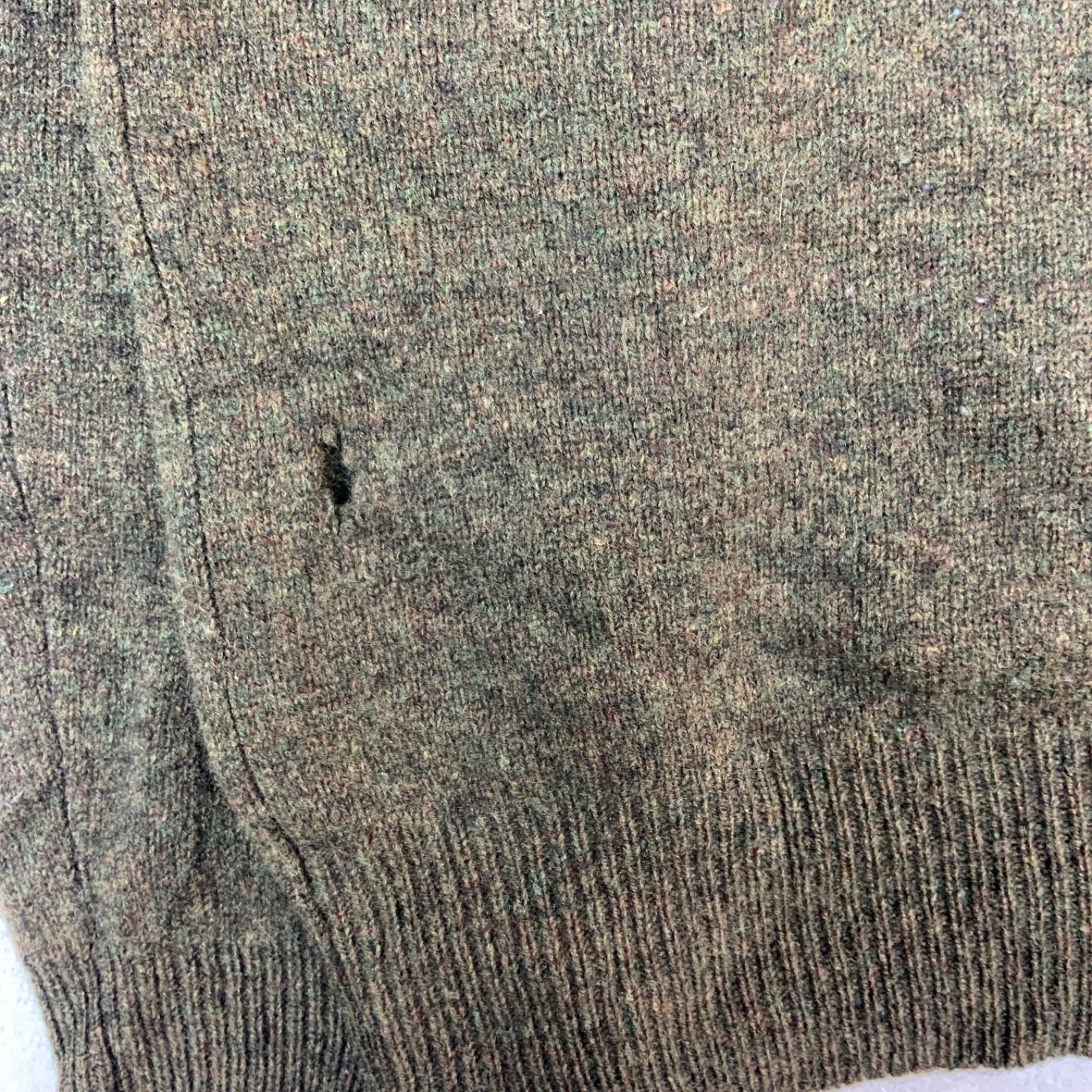 Vintage Polo Ralph Lauren Lambs Wool Knit Sweater Large Green V-neck 90s