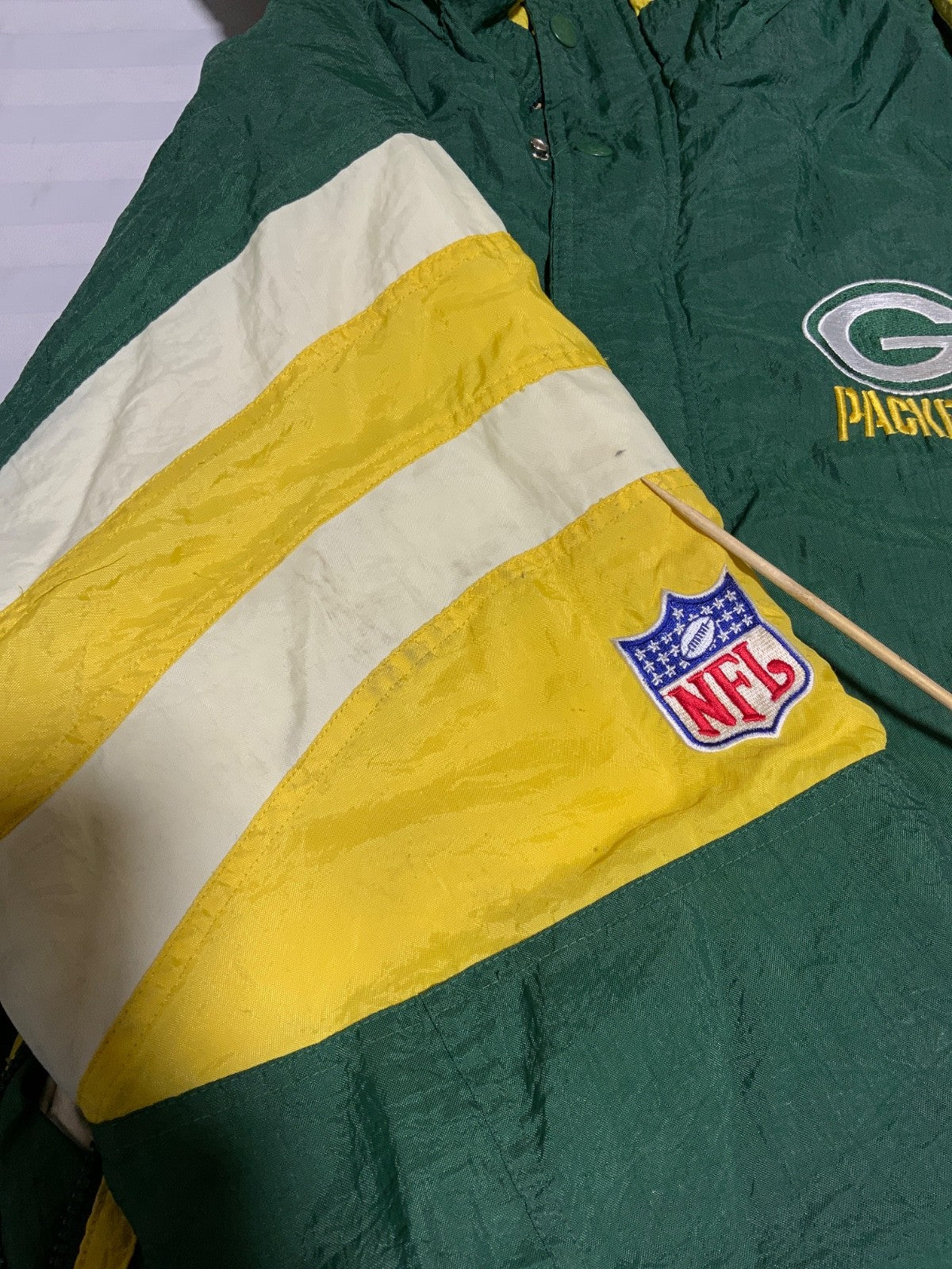 Vintage Green Bay Packers Starter Jacket XL Puffer Hooded Full Zip Nfl