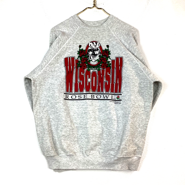 Vintage Wisconsin Badgers Rose Bowl Sweatshirt Crewneck XL Gray Made In Usa Ncaa