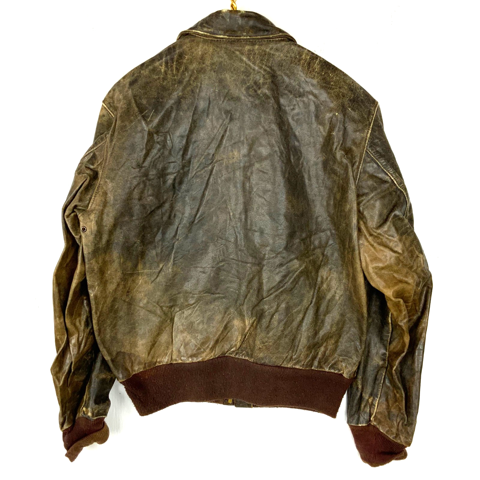Vintage Banana Republic Leather Bomber Jacket Medium Brown Full Zip Made Usa 90s