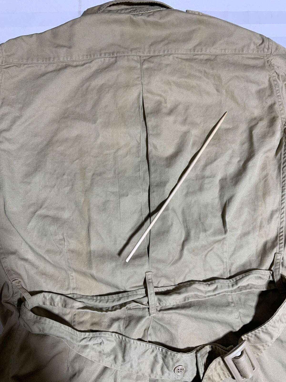 Vintage Usaf Tan Tropical Military Jacket Size Large Beige Button Up 1957