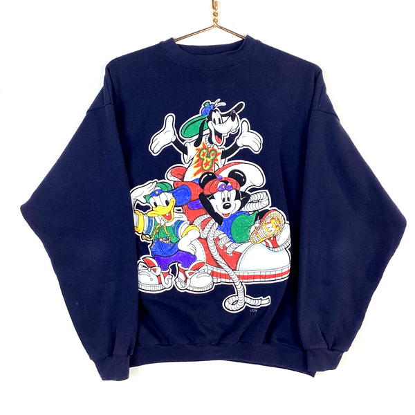 Vintage Disney Mickey Mouse Sweatshirt Crewneck Size Large Blue