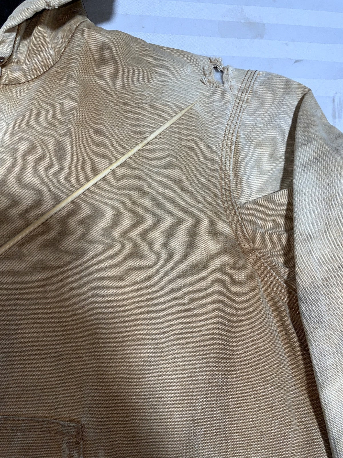 Vintage Carhartt Jacket Large Brown Hooded Full Zip Work Wear J140 BRN 90s