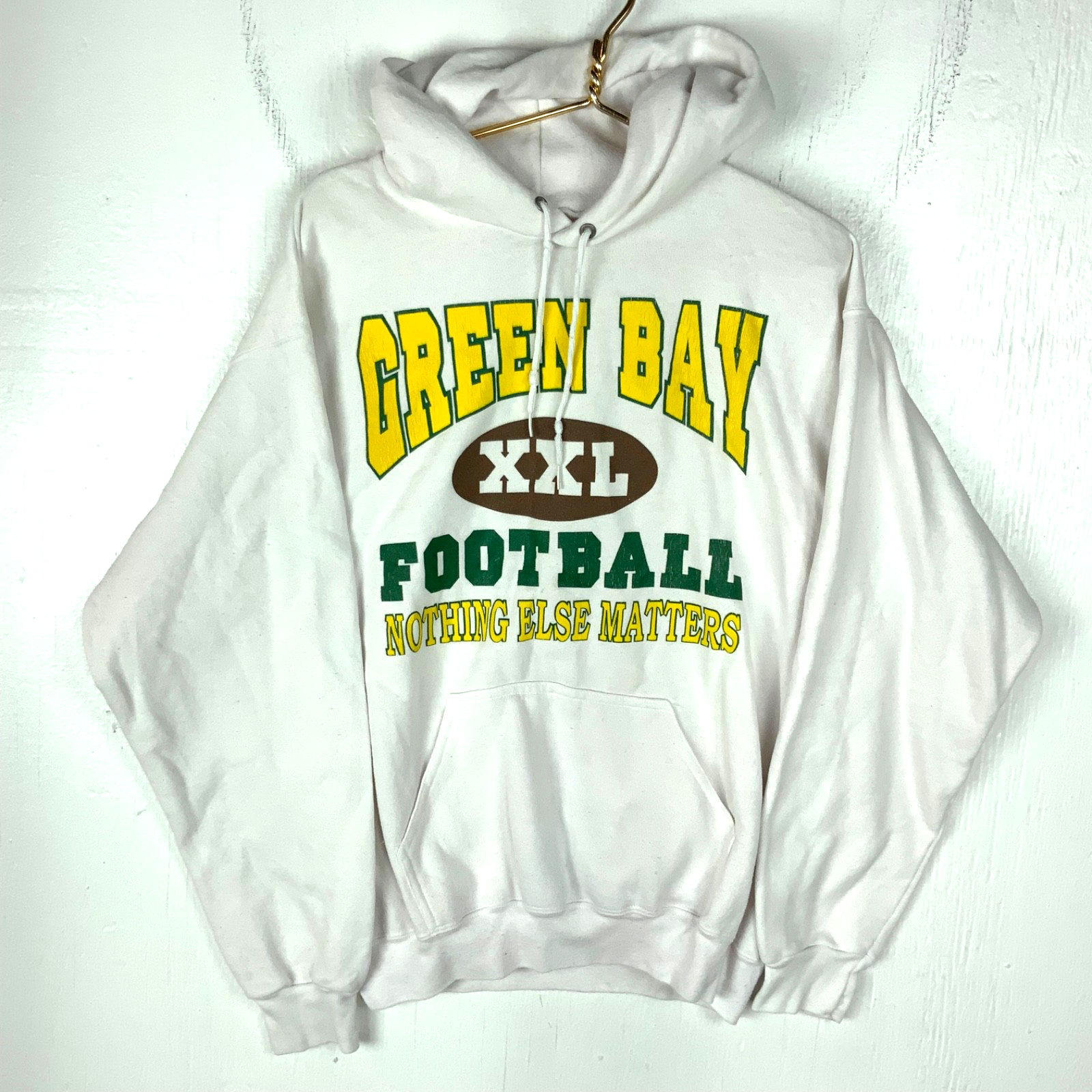 Vintage Green Bay Packers Salem Sweatshirt Hoodie Large White Nfl