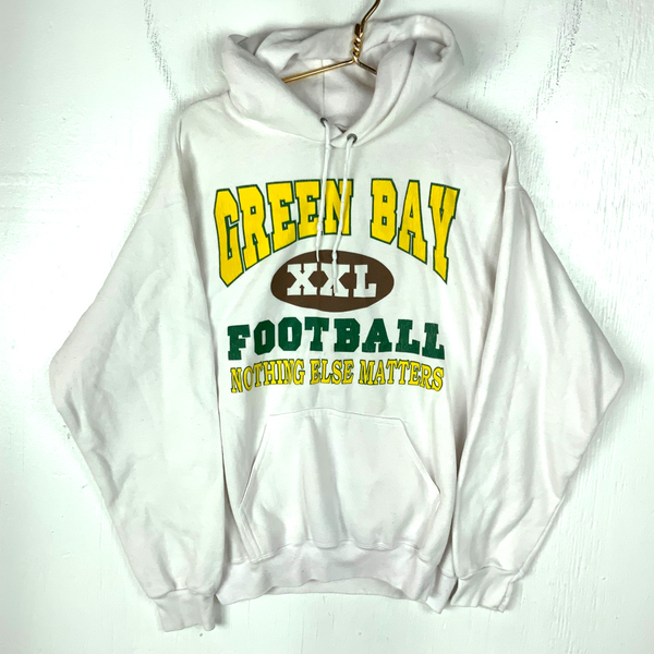 Vintage Green Bay Packers Salem Sweatshirt Hoodie Large White Nfl