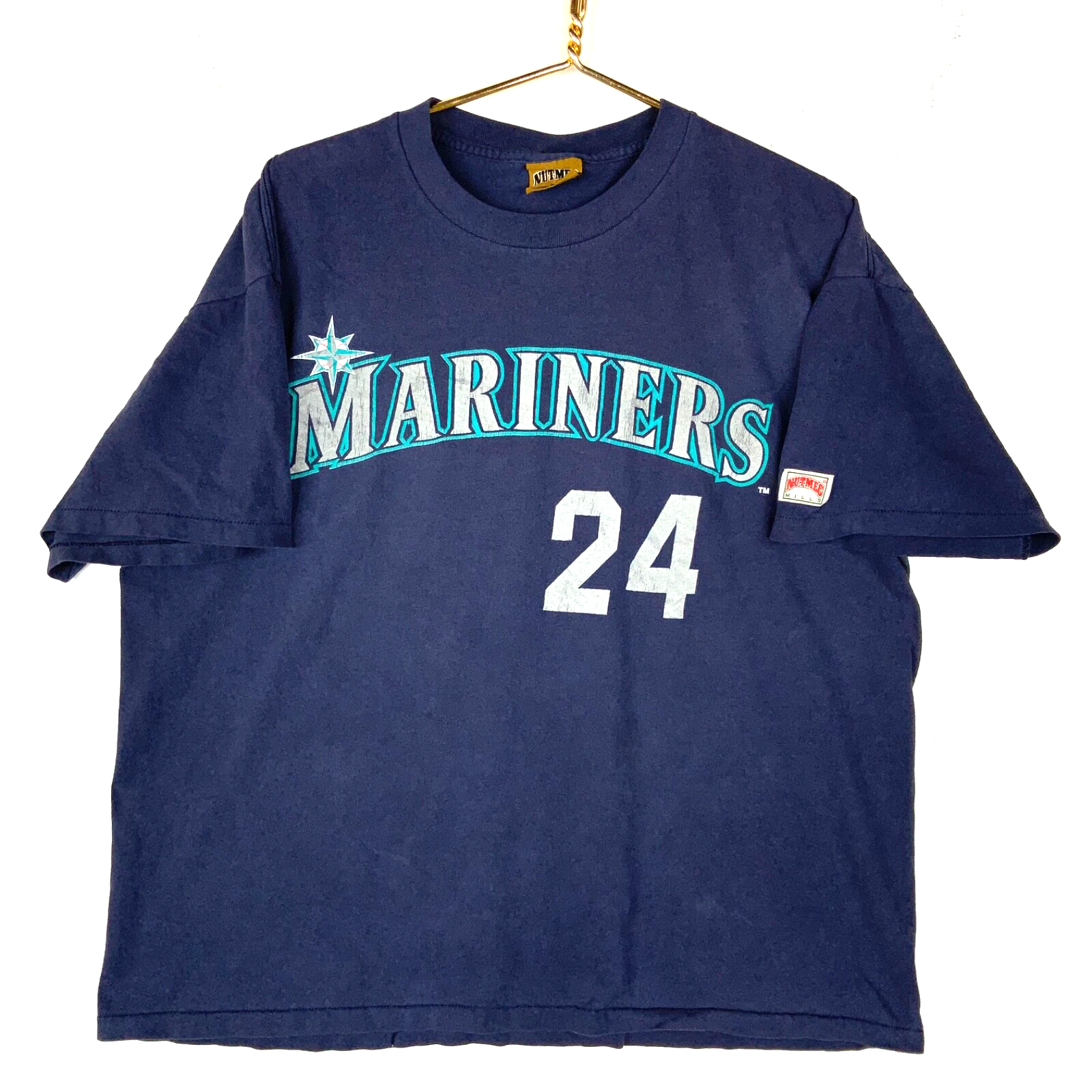 Vintage Seattle Mariners Nutmeg T-shirt Large Blue Mlb Ken Griffey Jr 1990s