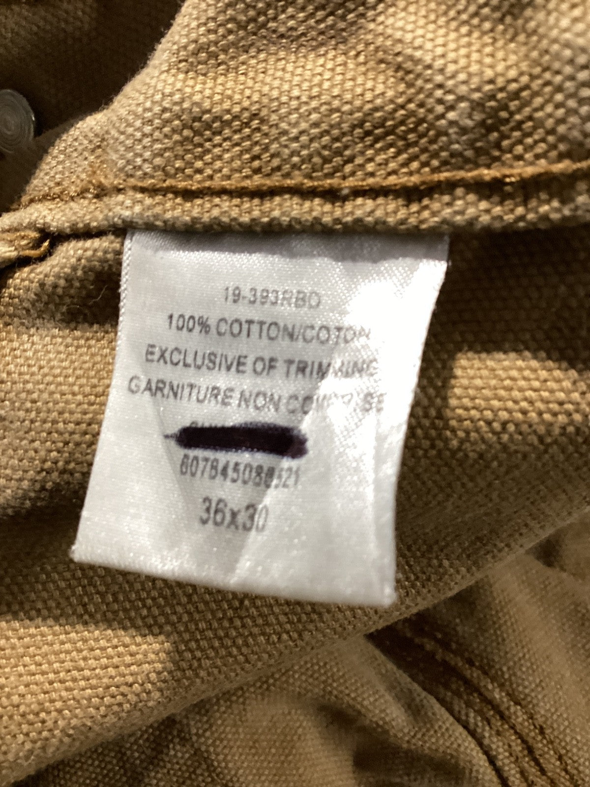 Dickies Double Knee Dungaree Canvas Workwear Pants Size 36x30 Brown